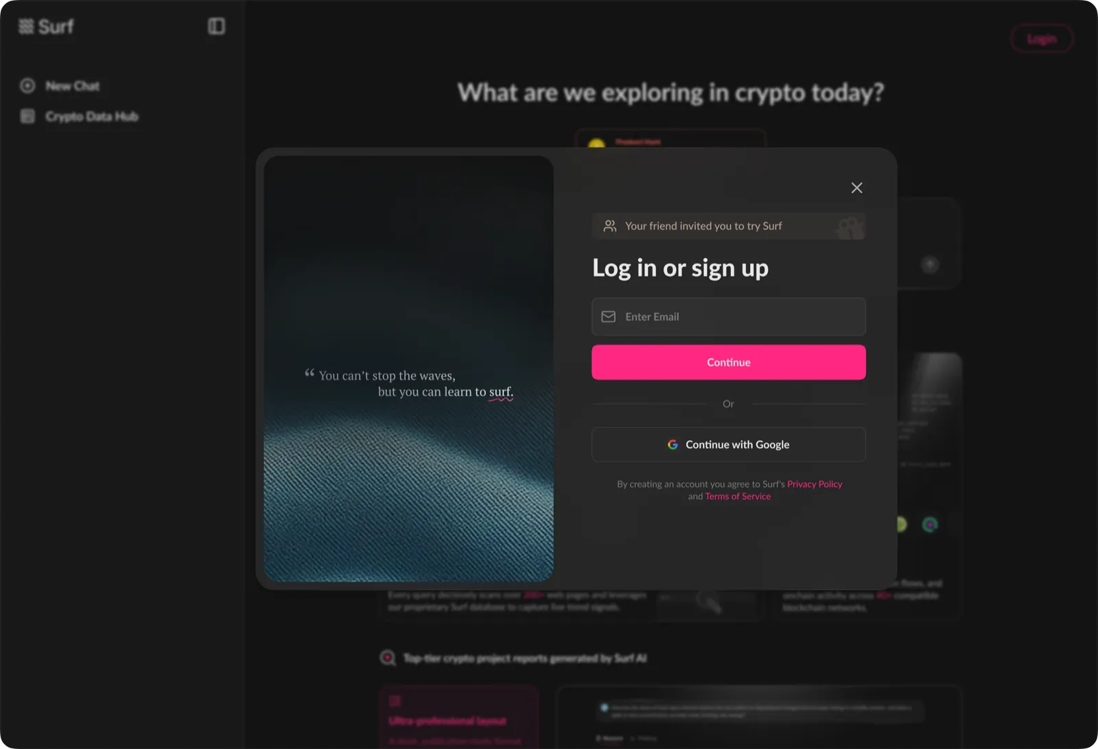 Login — dark mode