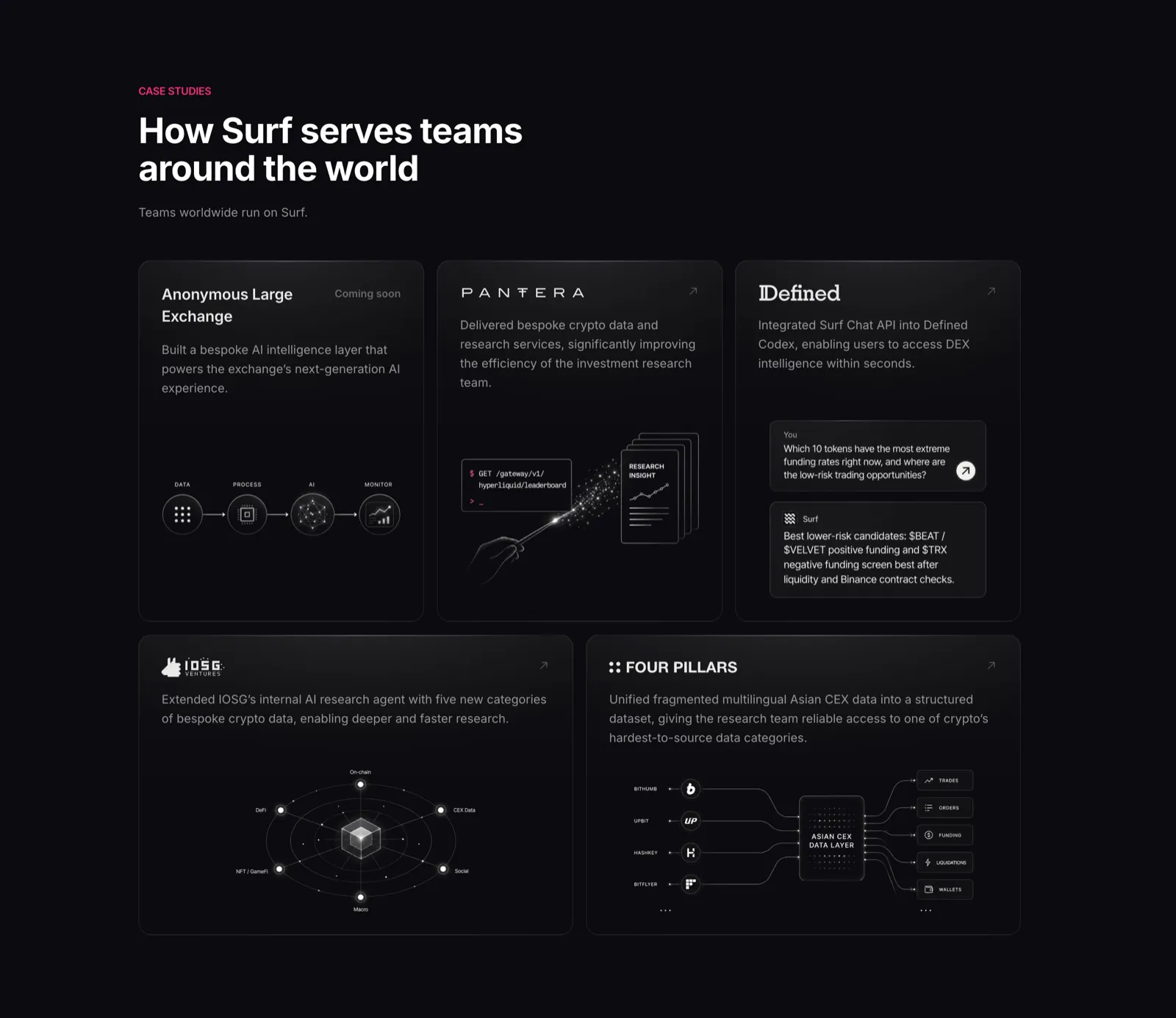 New Landing Bento — dark mode