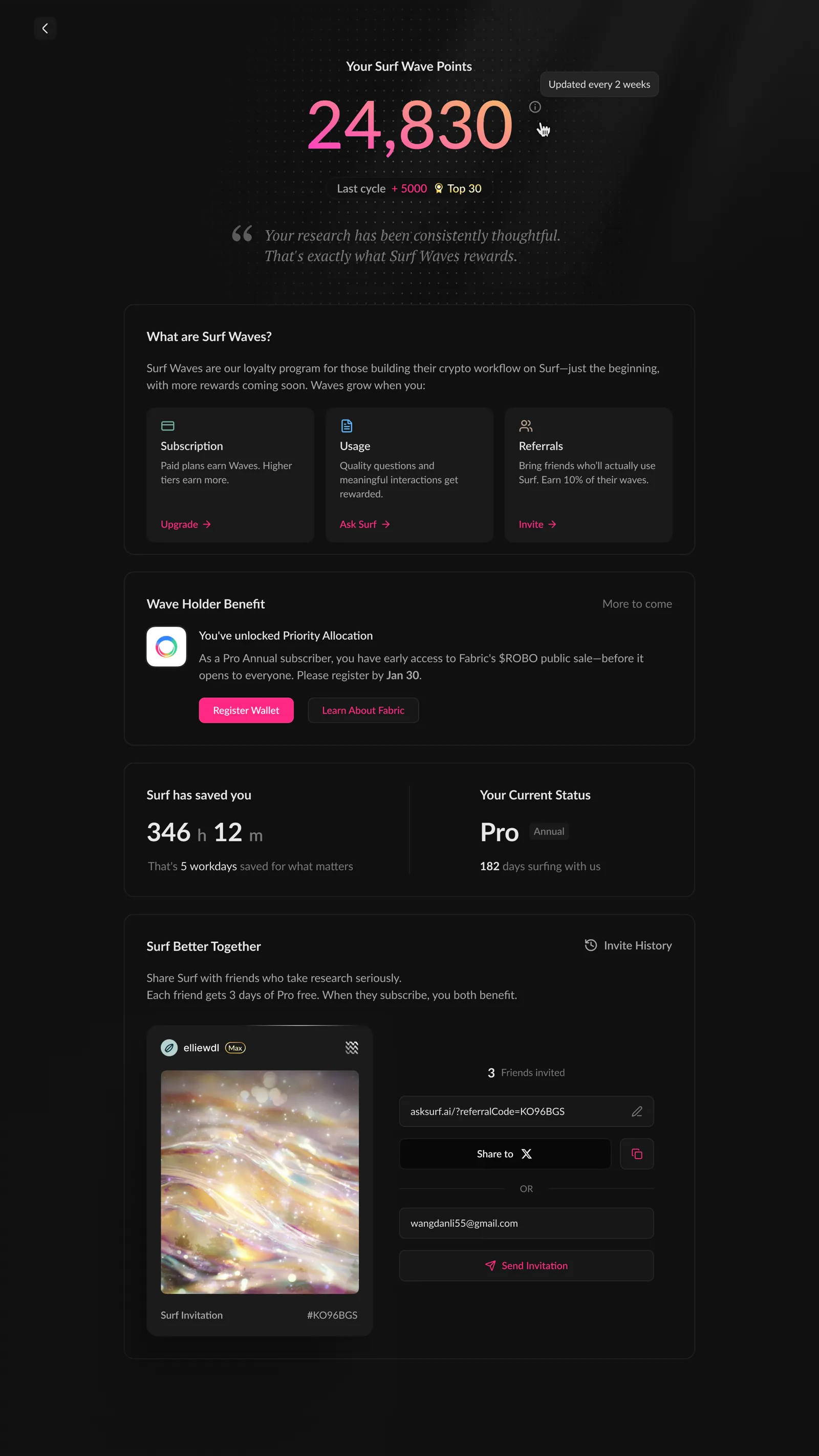 Waves — dark mode